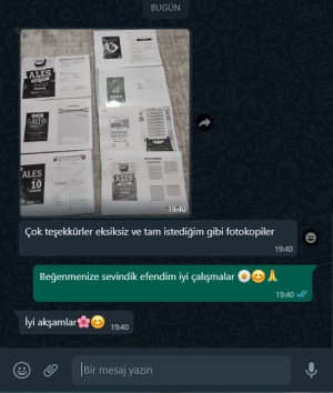 YKS Fotokopi Sizden Gelenler