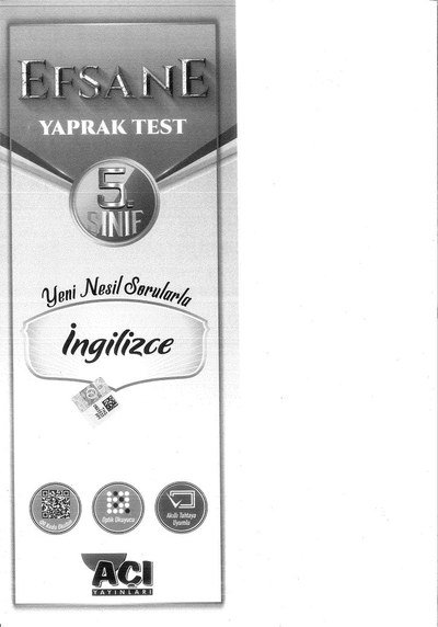 EFSANE YAPRAK TEST İNGİLİZCE YKS Fotokopi