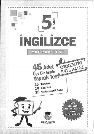 İNGİLİZCE YAPRAK TEST YKS Fotokopi