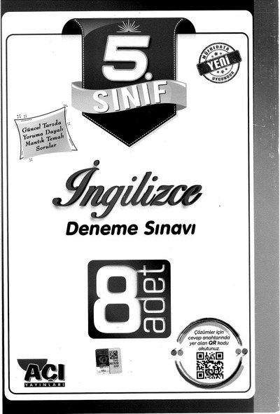 İNGİLİZCE DENEME SINAVI 8 ADET YKS Fotokopi