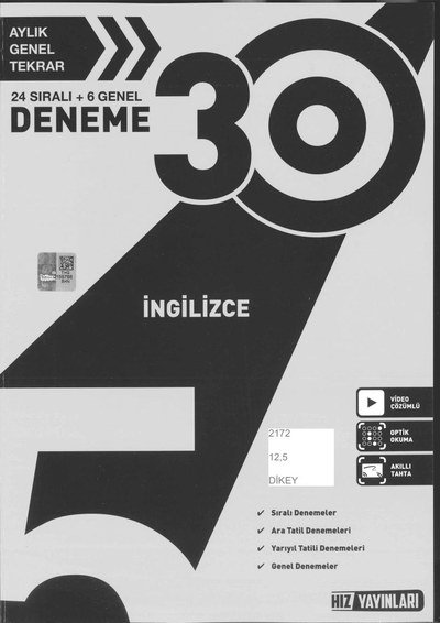 30 DENEME İNGİLİZCE YKS Fotokopi