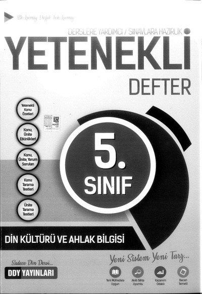 DİN KÜLTÜRÜ VE AHLAK BİLGİSİ YETENEKLİ DEFTER YKS Fotokopi