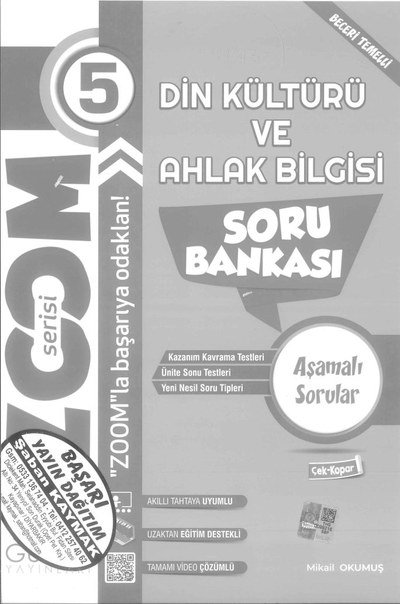 DİN KÜLTÜRÜ VE AHLAK BİLGİSİ SORU BANKASI YKS Fotokopi