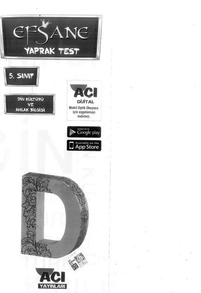 EFSANE DİN KÜLTÜRÜ VE AHLAK BİLGİSİ TEST YKS Fotokopi