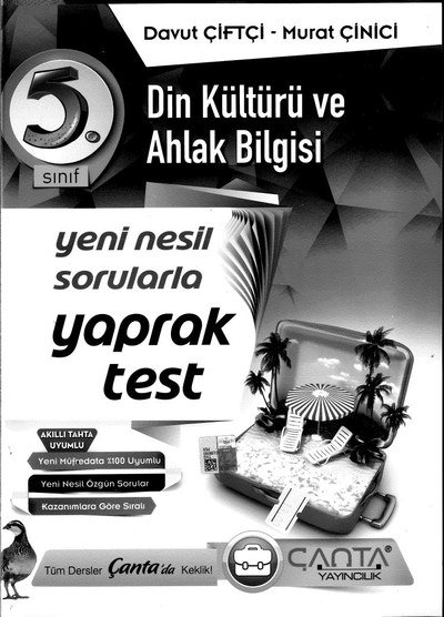 DİN KÜLTÜRÜ VE AHLAK BİLGİSİ YAPRAK TEST YKS Fotokopi