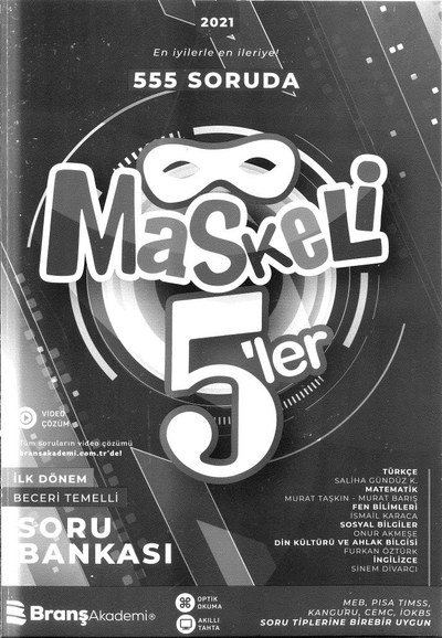 555 SORUDA MASKELİ 5'LER YKS Fotokopi