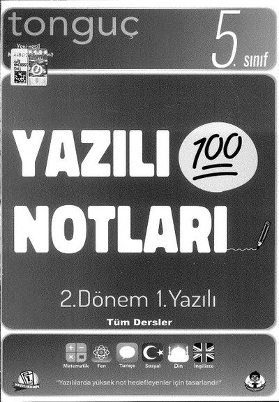 YAZILI NOTLARI 100 2. DÖNEM 1. YAZILI TÜM DERSLER YKS Fotokopi