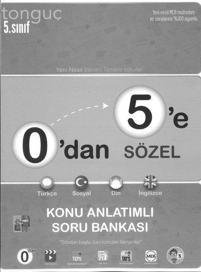 0'DAN 5'E SÖZEL KONU ANLATIMLI SORU BANKASI YKS Fotokopi