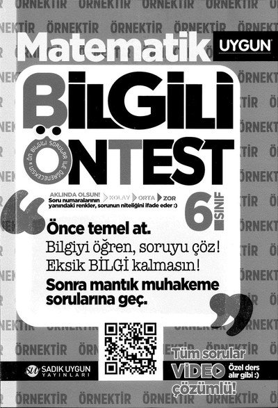 MATEMATİK BİLGİLİ ÖNTEST YKS Fotokopi