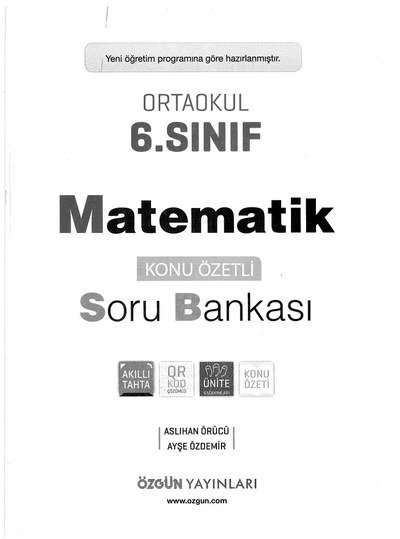 MATEMATİK KONU ÖZETLİ SORU BANKASI YKS Fotokopi