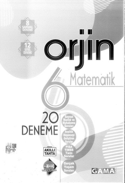 ORJİN MATEMATİK 20 DENEME YKS Fotokopi