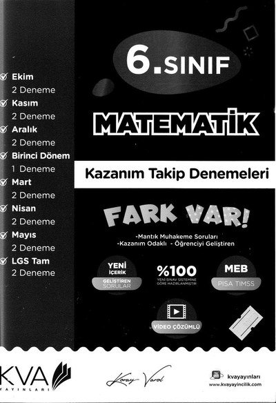 MATEMATİK KAZANIM TAKİP DENEMELERİ YKS Fotokopi
