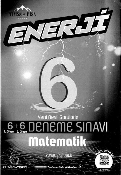 ENERJİ 6+6 DENEME SINAVI MATEMATİK YKS Fotokopi