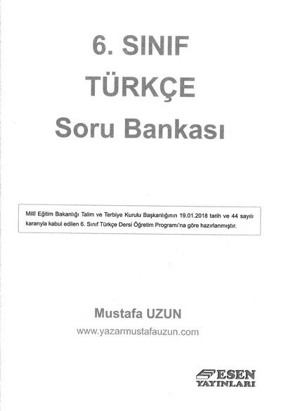 TÜRKÇE SORU BANKASI YKS Fotokopi