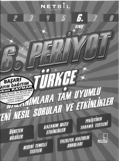 6. PERİYOT TÜRKÇE YENİ NESİL SORULAR VE ETKİNLİKLER YKS Fotokopi