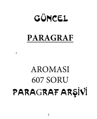 GÜNCEL PARAGRAF ARŞİVİ YKS Fotokopi