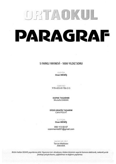 ORTAOKUL PARAGRAF YKS Fotokopi