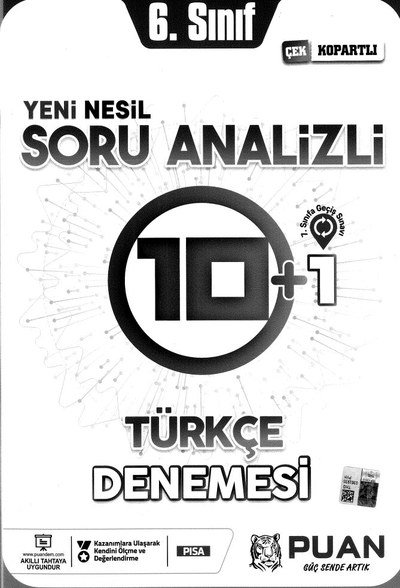 SORU ANALİZİ 10+1 TÜRÇE DENEMESİ YKS Fotokopi