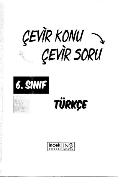 ÇEVİR KONU ÇEVİR SORU TÜRKÇE YKS Fotokopi