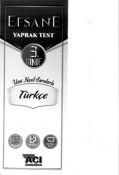 EFSANE TEST TÜRKÇE YKS Fotokopi