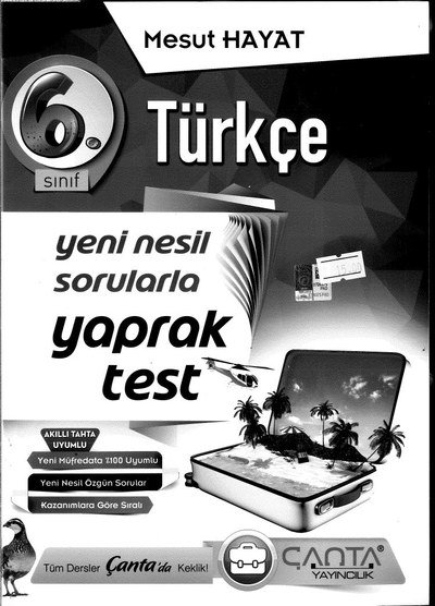 TÜRKÇE YENİ YAPRAK TEST YKS Fotokopi