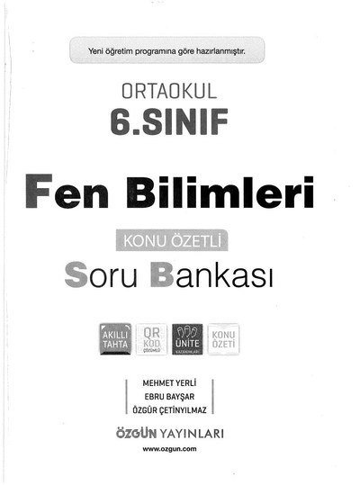 FEN BİLİMLERİ SORU BANKASI KONU ÖZETLİ YKS Fotokopi
