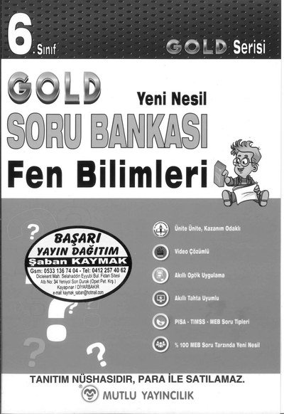 GOLD SORU BANKASI FEN BİLİMLERİ YKS Fotokopi