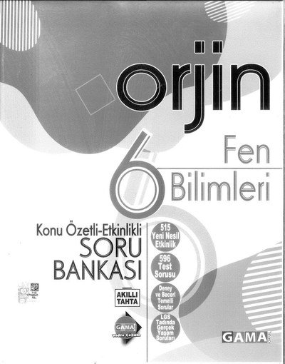 ORJİN FEN BİLİMLERİ SORU BANKASI YKS Fotokopi