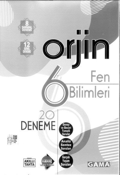 ORJİN FEN BİLİMLERLİ 20 DENEME YKS Fotokopi