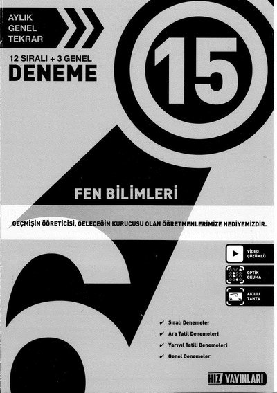 FEN BİLİMLERİ 15 DENEME YKS Fotokopi
