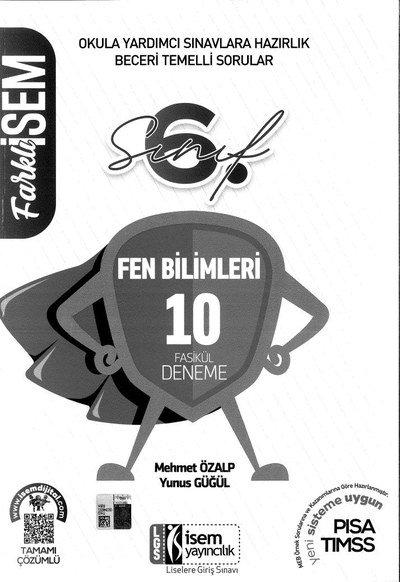 FEN BİLİMLERİ 10 FASİKÜL DENEME YKS Fotokopi