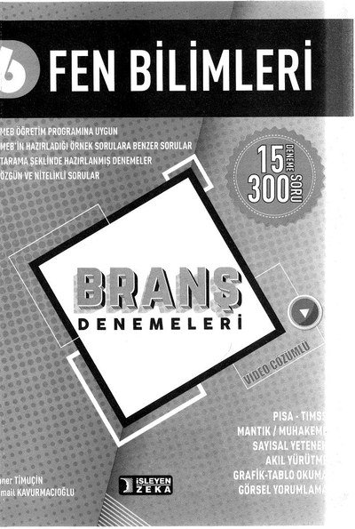 FEN BİLİMLERİ BRANŞ DENEMELERİ YKS Fotokopi