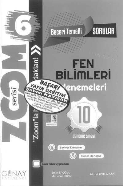 FEN BİLİMLERİ DENEME 10 DENEME SINAVI YKS Fotokopi