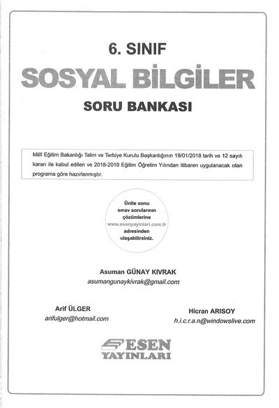 SOSYAL BİLGİLER SORU BANKASI YKS Fotokopi