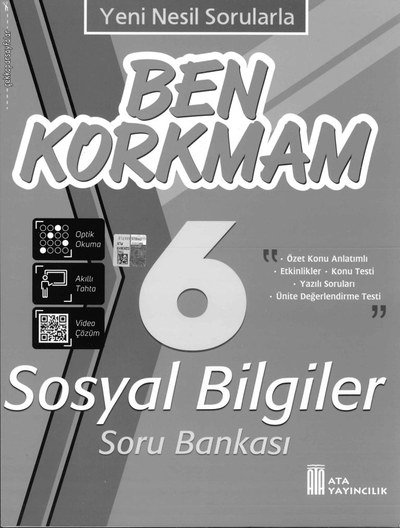 BEN KORKMAM SOSYAL BİLGİLER SORU BANKASI YKS Fotokopi