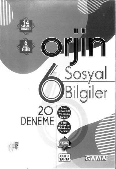 ORJİN SOSYAL BİLGİLER 20 DENEME YKS Fotokopi