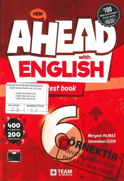 AHEAD WITH ENGLISH TEST BOOK YKS Fotokopi