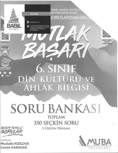 MUTLAK BAŞARI DİN KÜLTÜRÜ VE AHLAK BİLGİSİ SORU BANKASI YKS Fotokopi