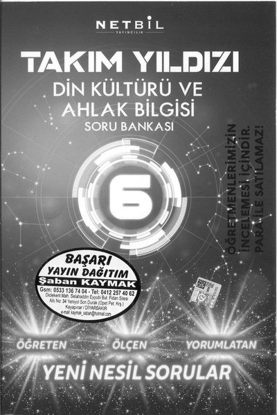 TAKIM YILDIZI DİN KÜLTÜRÜ VE AHLAK BİLGİSİ SORU BANKASI YKS Fotokopi