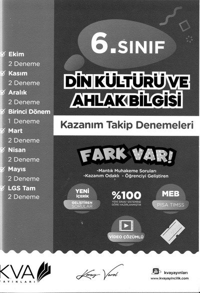 DİN KÜLTÜRÜ VE AHLAK BİLGİSİ FARK VAR YKS Fotokopi