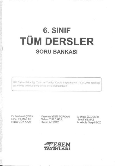 TÜM DERSLER SORU BANKASI YKS Fotokopi