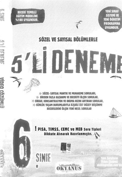 SÖZEL VE SAYISAL BÖLÜMLERLE 5'Lİ DENEME YKS Fotokopi