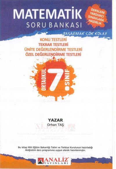 MATEMATİK SORU BANKASI YKS Fotokopi