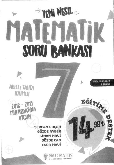 MATEMATİK SORU BANKASI YKS Fotokopi