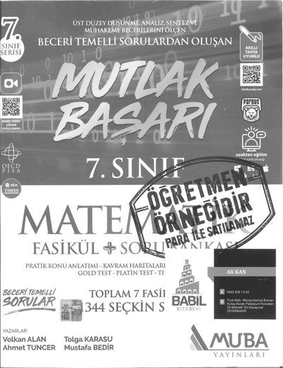 MUTLAK BAŞARI MATEMATİK SORU BANKASI YKS Fotokopi