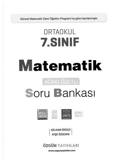 MATEMATİK KONU ÖZETLİ SORU BANKASI YKS Fotokopi