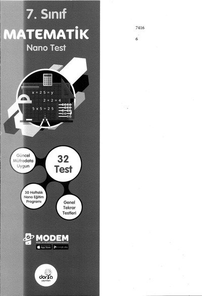 MATEMATİK NANO TEST 32 TEST YKS Fotokopi