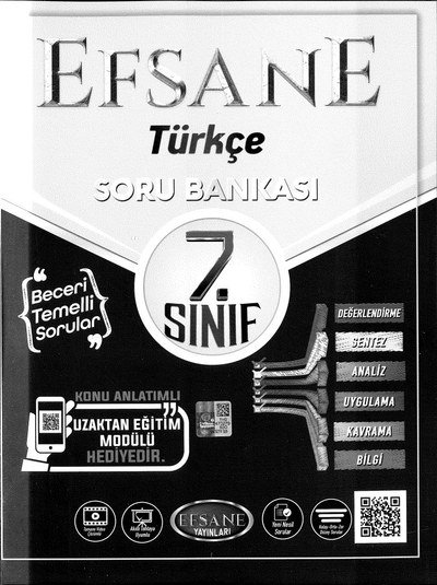 EFSANE TÜRKÇE SORU BANKASI YKS Fotokopi