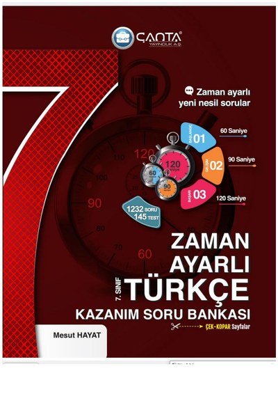 ZAMAN AYARLI TÜRKÇE SORU BANKASI YKS Fotokopi