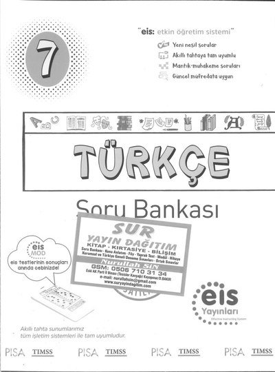 TÜRKÇE SORU BANKASI YKS Fotokopi